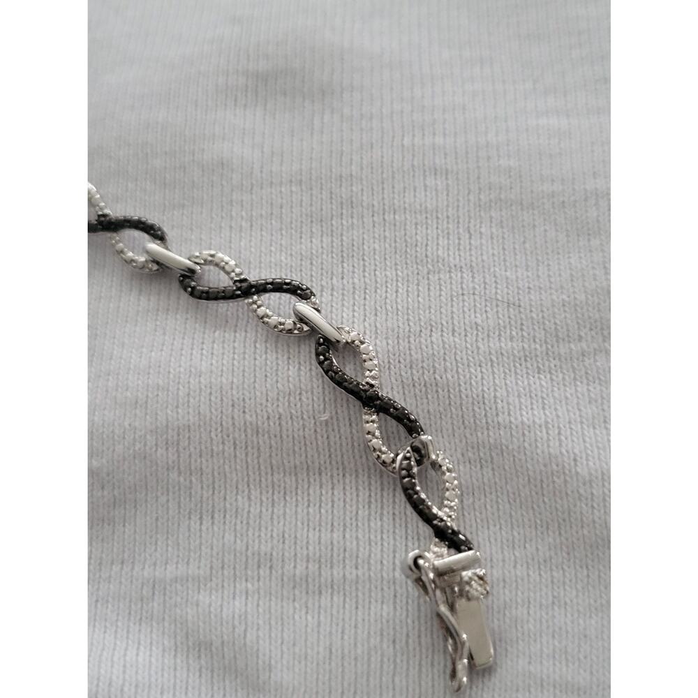 7 1/2" Sterling Silver rope infinity Chain Bracelet, signed DBT - Picture 5 of 7